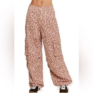 DAVI & DANI Pink Leopard Print Straight Leg Pants